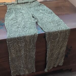Green Patterned Hippie Pants